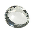 2.5" Round Crystal Facet Slant Paperweight